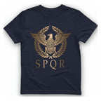 Spqr Roman Eagle T-Shirt - Heather Navy front