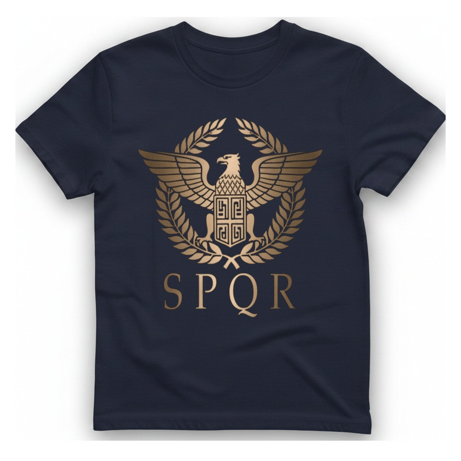 Spqr Roman Eagle T-Shirt - Heather Navy front