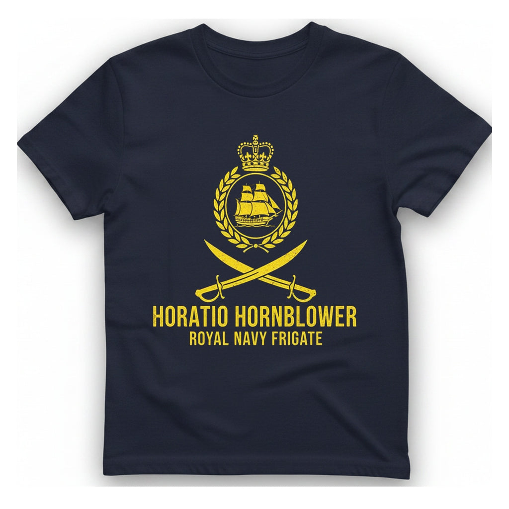 Horatio Hornblower Royal Navy Frigate T-Shirt - Heather Navy front