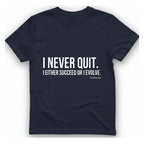 Confucius Never Quit T-Shirt - Heather Navy front