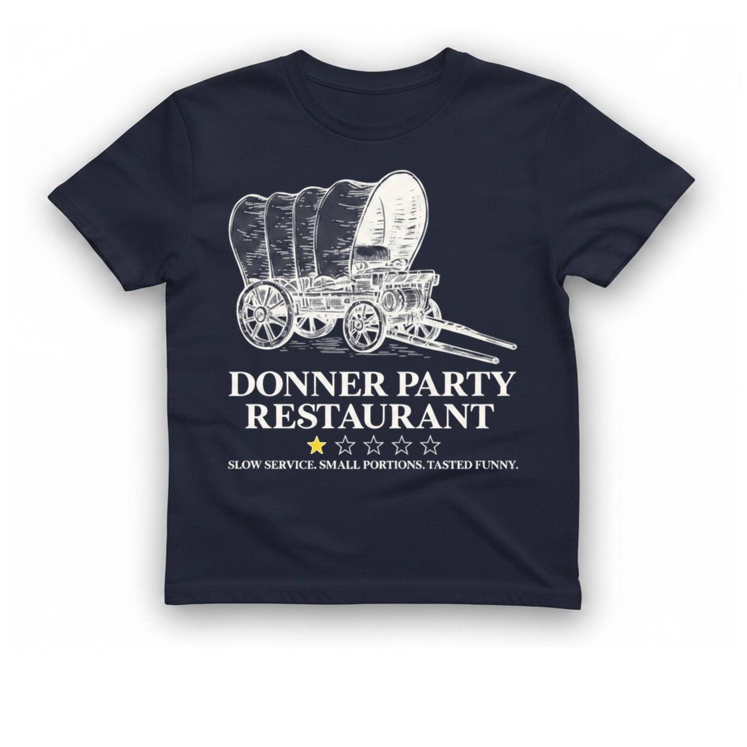 Donner Party Restaurant T-Shirt - Heather Navy front