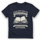 Nobody Reads Books Anymore T-Shirt - Heather Navy front