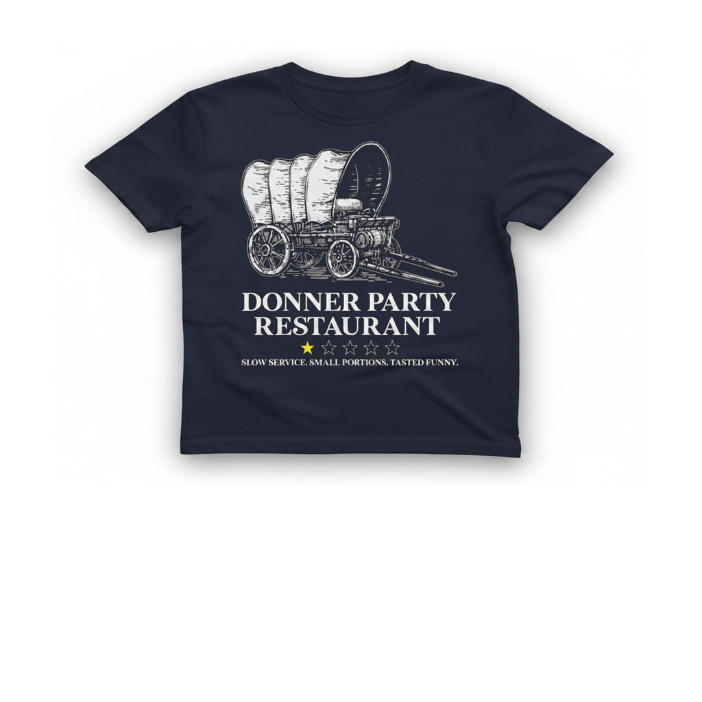 Donner Party Restaurant T-Shirt - Heather Navy front