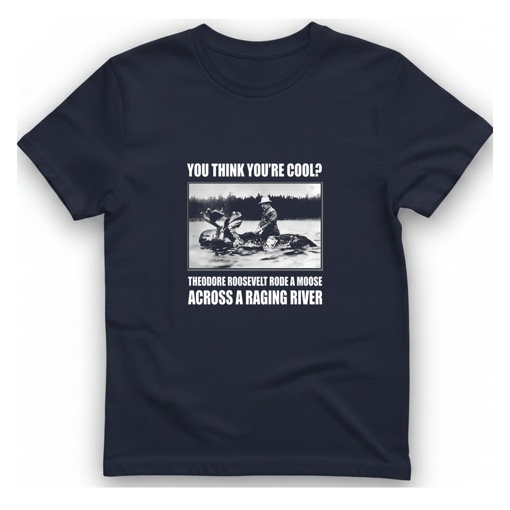 Theodore Roosevelt Moose River Classic T-Shirt - Heather Navy front