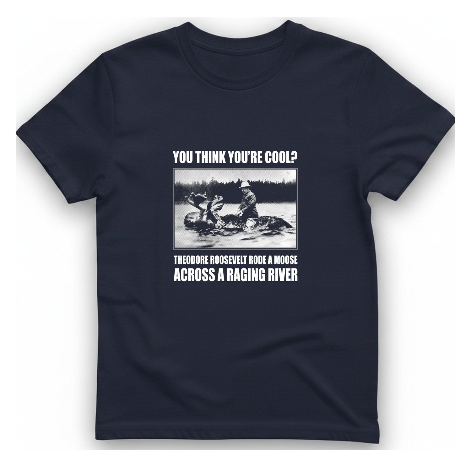 Theodore Roosevelt Moose River Classic T-Shirt - Heather Navy front
