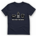 Never Forget Their Service Obsolete T-Shirt - Heather Navy front