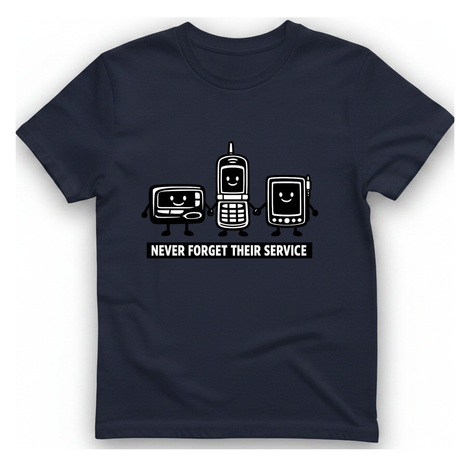 Never Forget Their Service Obsolete T-Shirt - Heather Navy front