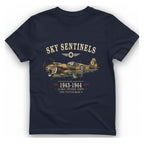 Sky Sentinels Fighter Plane T-Shirt - Heather Navy front