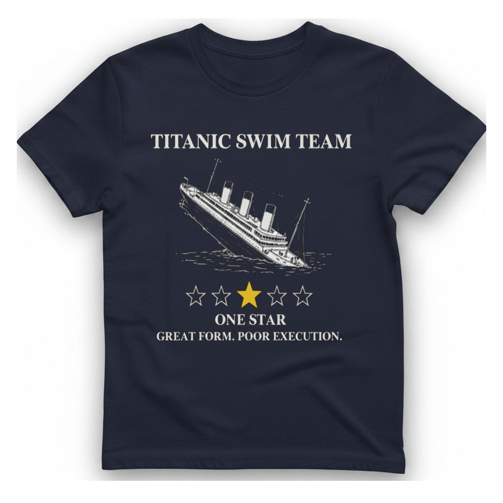 Titanic Swim Team T-Shirt - Heather Navy front