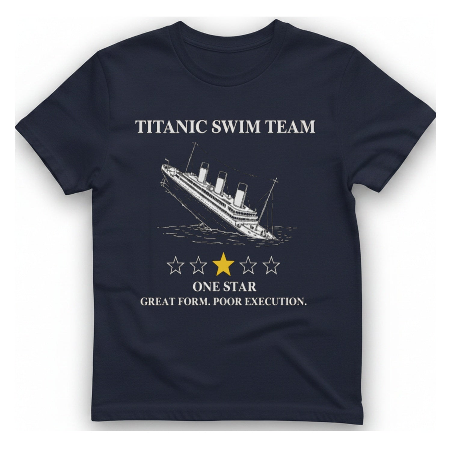 Titanic Swim Team T-Shirt - Heather Navy front