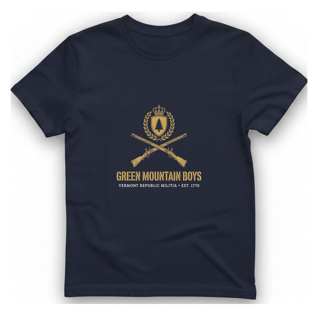 Green Mountain Boys Crest T-Shirt - Heather Navy front