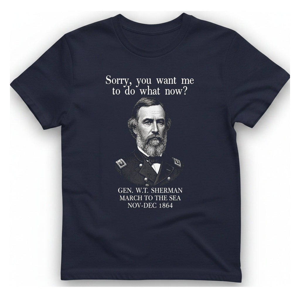 Sherman March To Sea T-Shirt - Heather Navy front