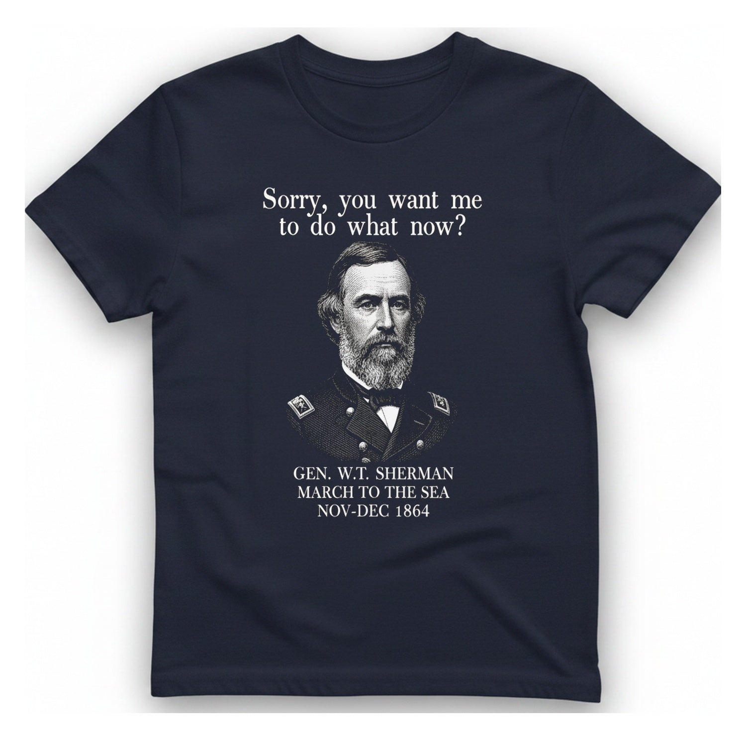 Sherman March To Sea T-Shirt - Heather Navy front