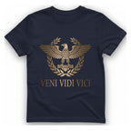 Veni Vidi Vici Roman Eagle T-Shirt - Heather Navy front