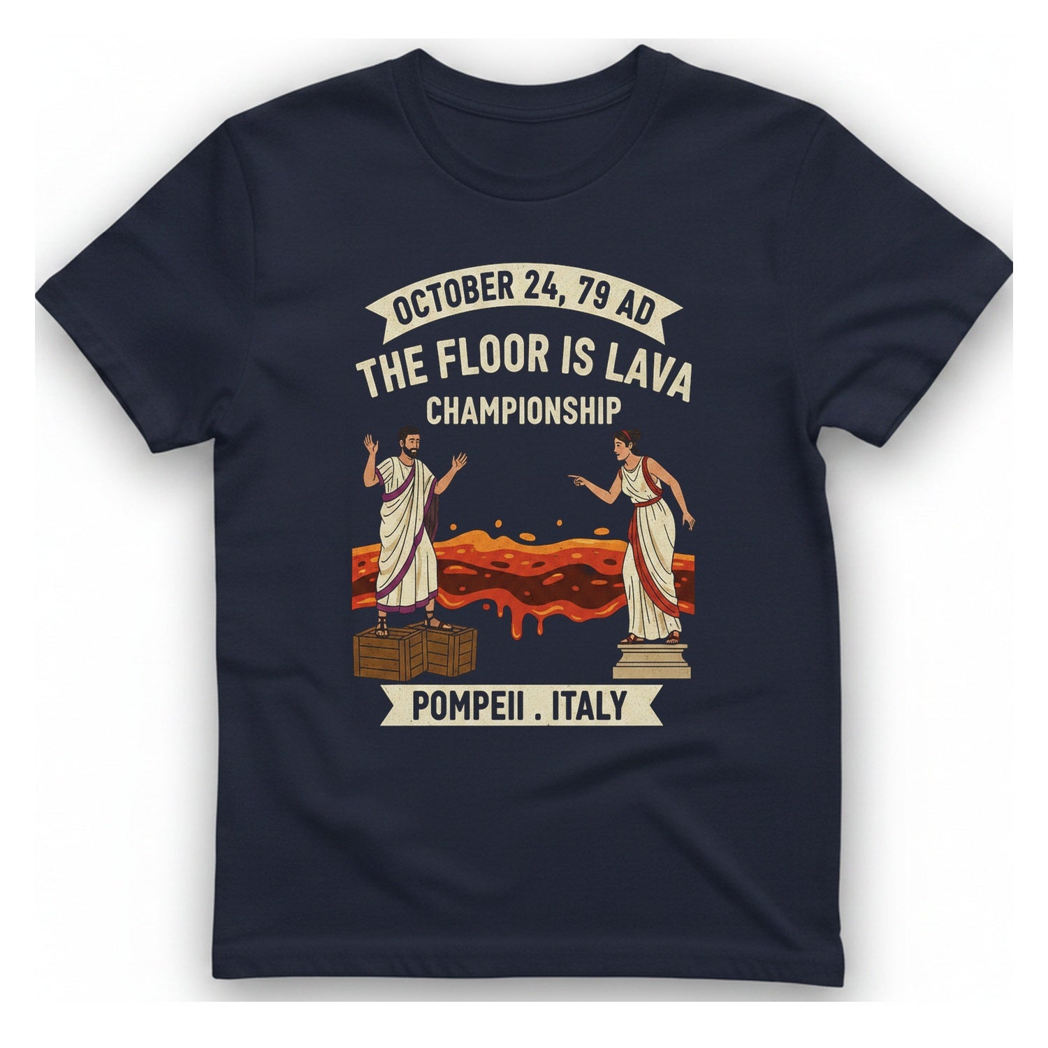 October Ad The Floor Is T-Shirt - Heather Navy front