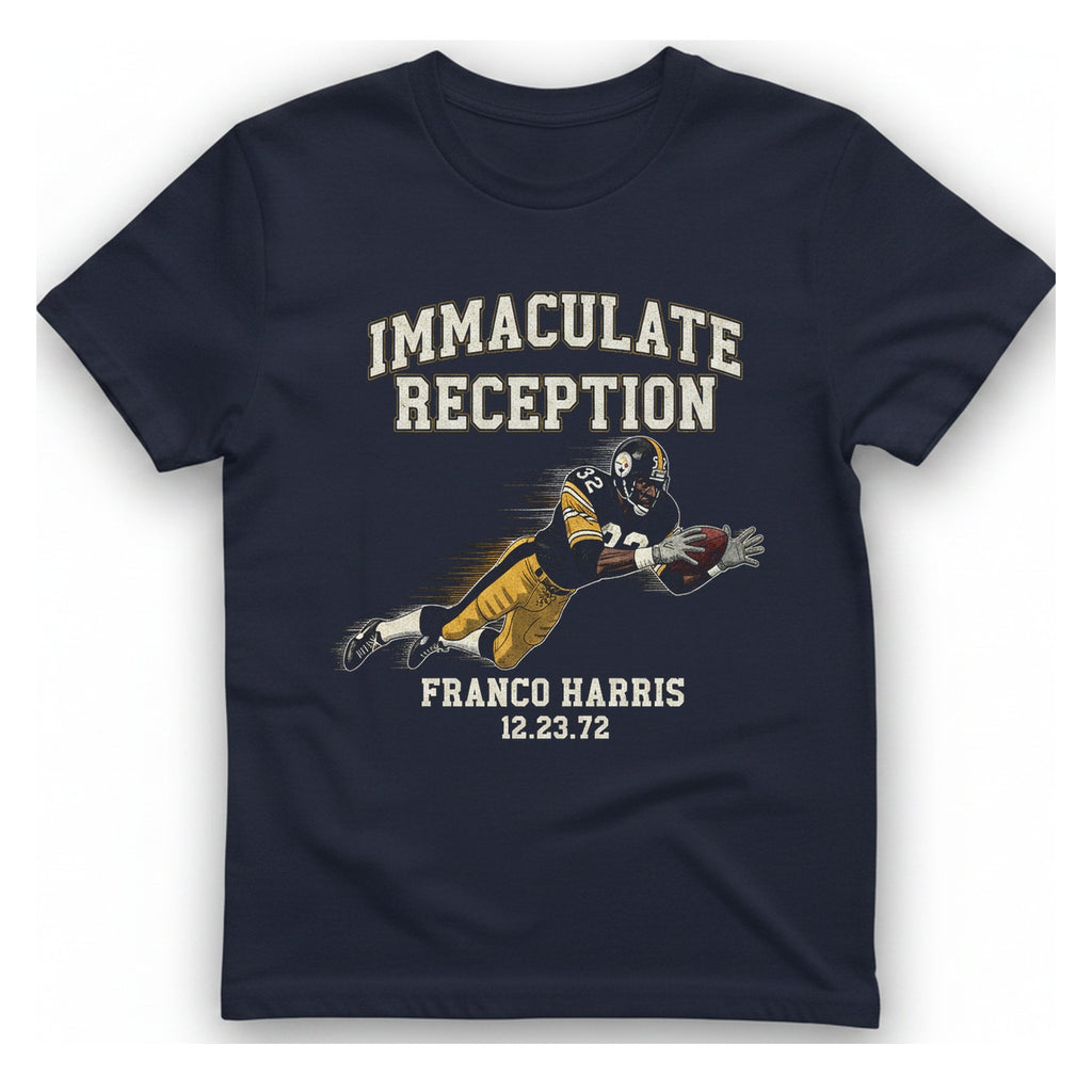 Immaculate Reception T-Shirt - Heather Navy front