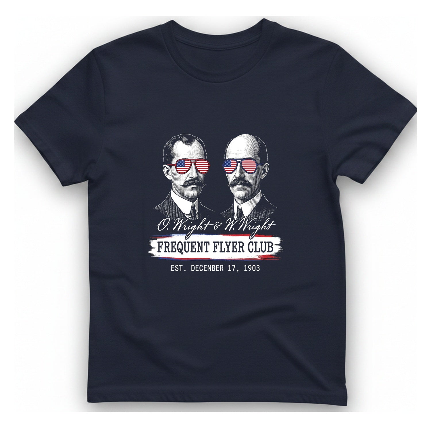 Wright Brothers Frequent Flyer T-Shirt - Heather Navy front