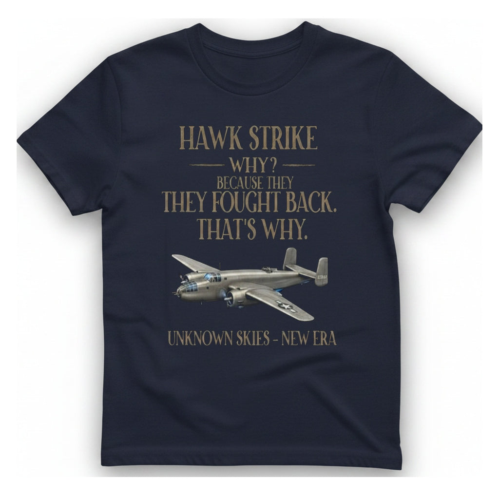 Hawk Strike Back T-Shirt - Heather Navy front