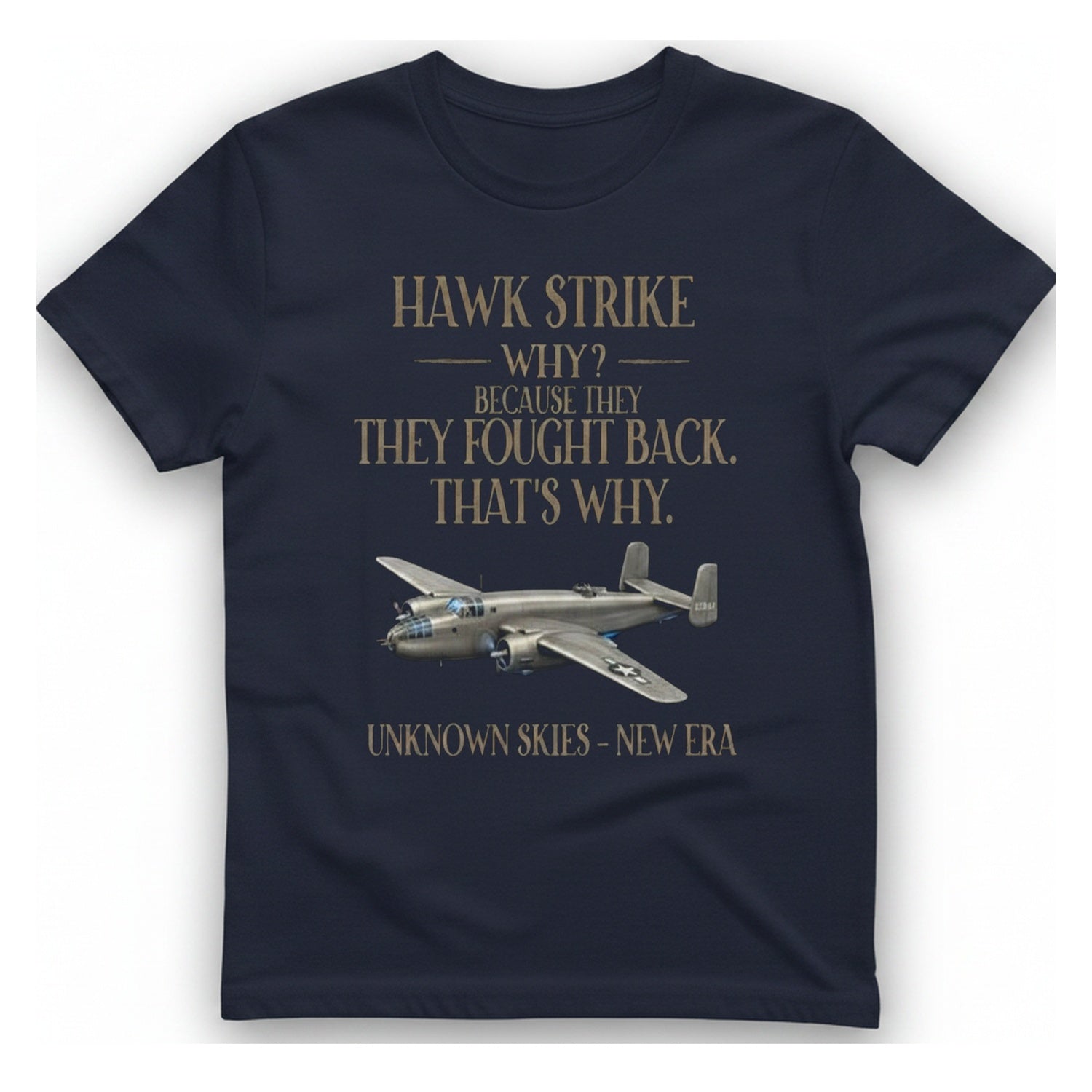 Hawk Strike Back T-Shirt - Heather Navy front