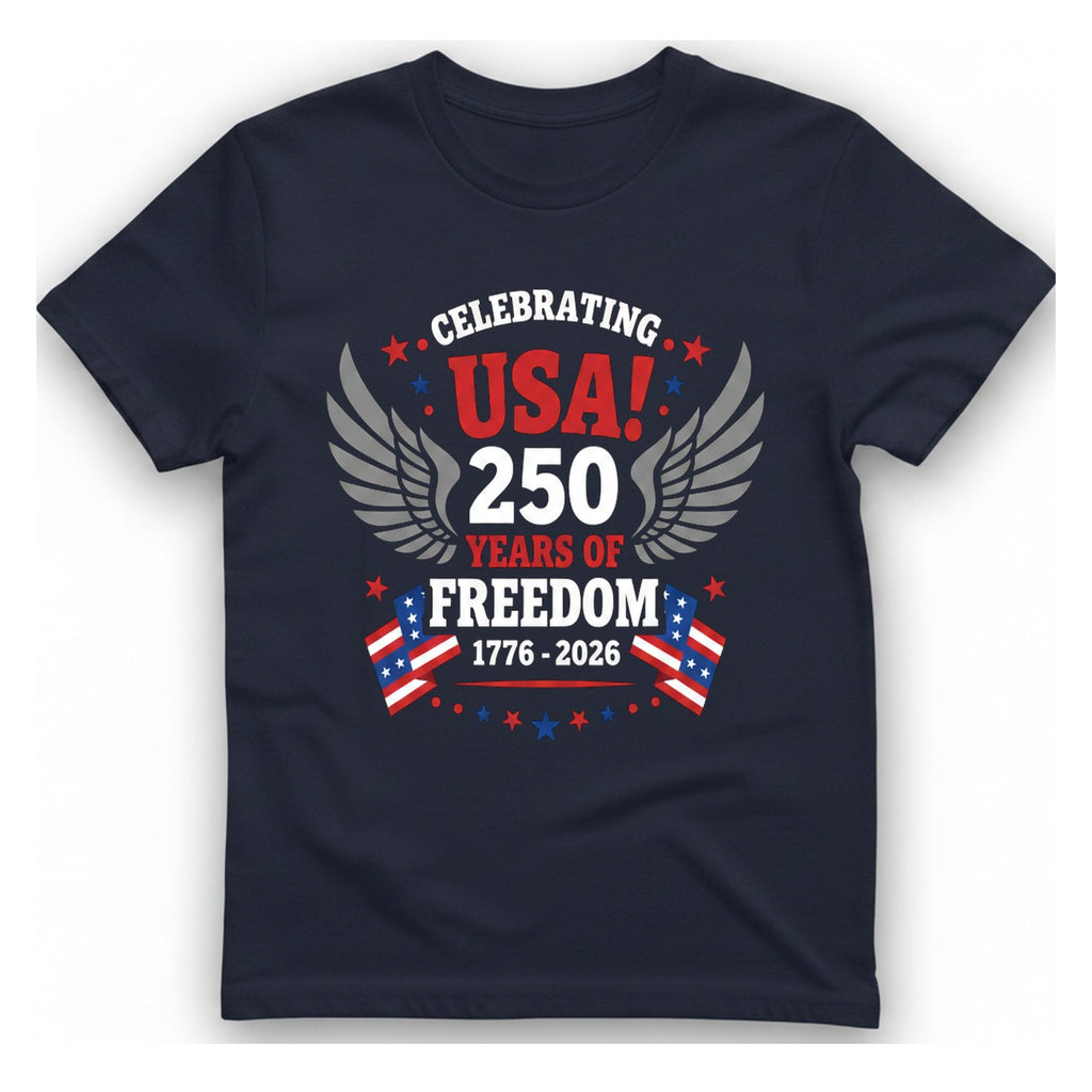 Usa Years Freedom T-Shirt - Heather Navy front