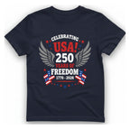 Usa Years Freedom T-Shirt - Heather Navy front