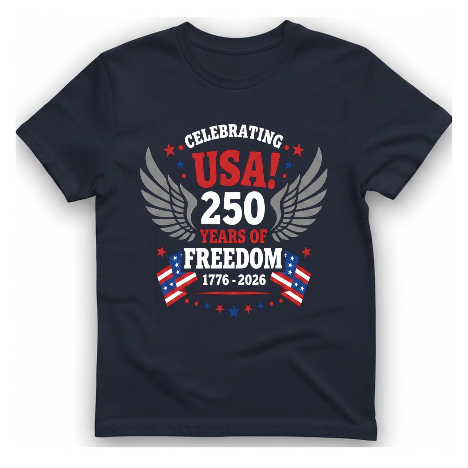 Usa Years Freedom T-Shirt - Heather Navy front