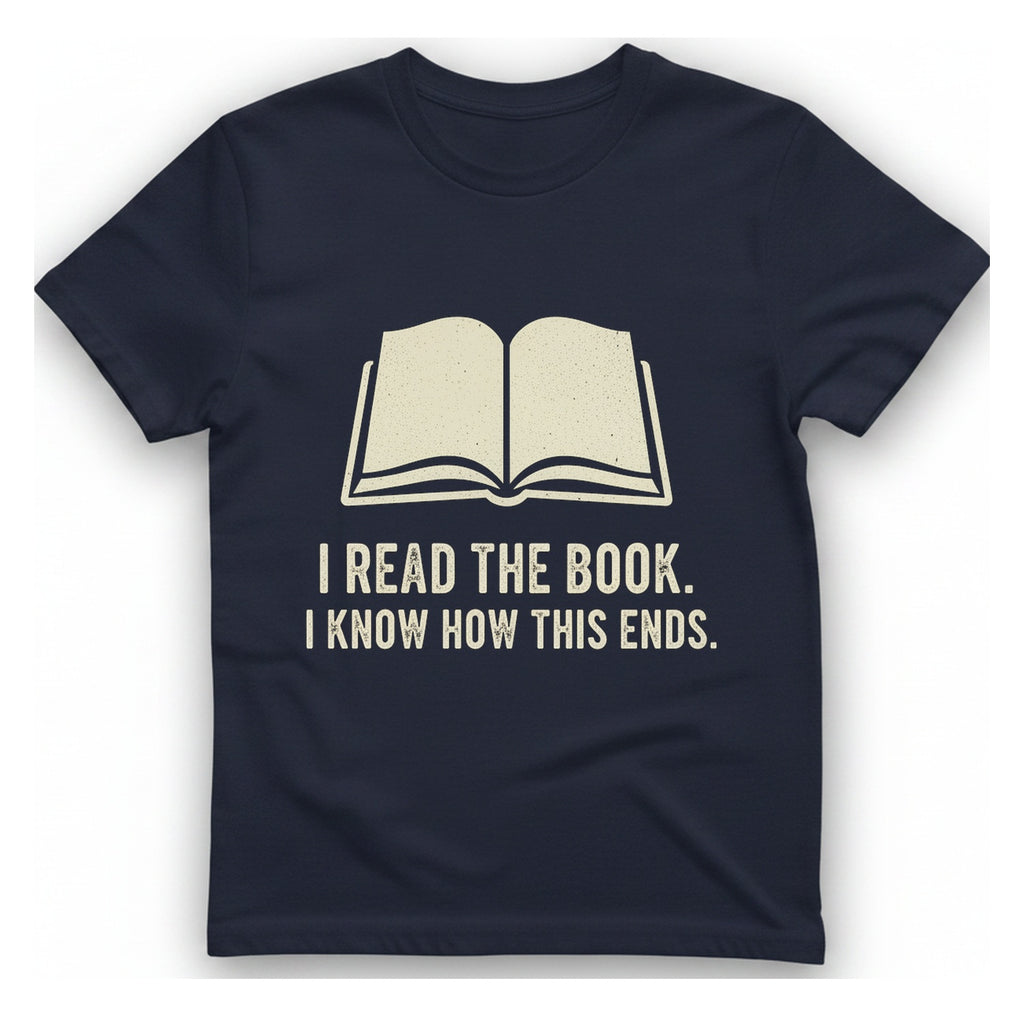 I Read The Book T-Shirt - Heather Navy front