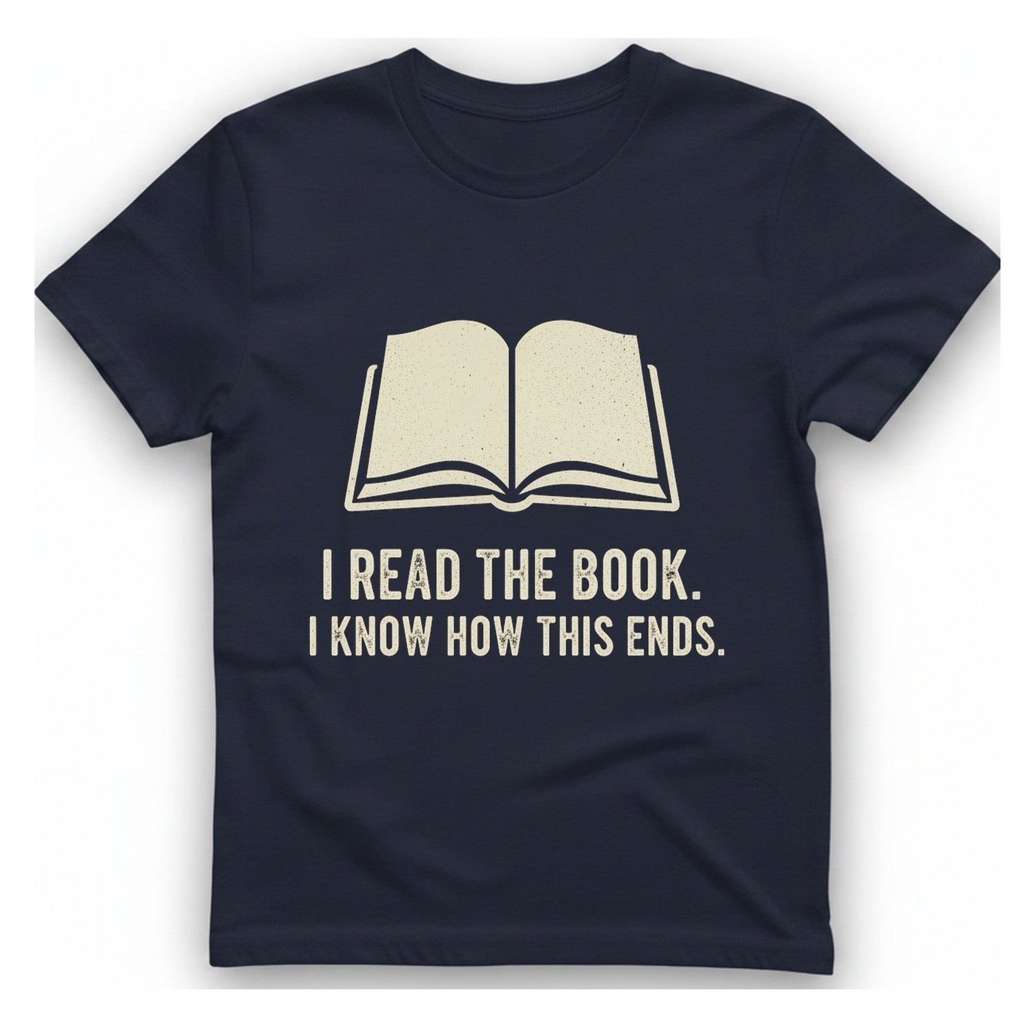 I Read The Book T-Shirt - Heather Navy front