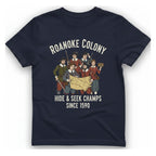 Roanoke Colony Hide And Seek T-Shirt - Heather Navy front