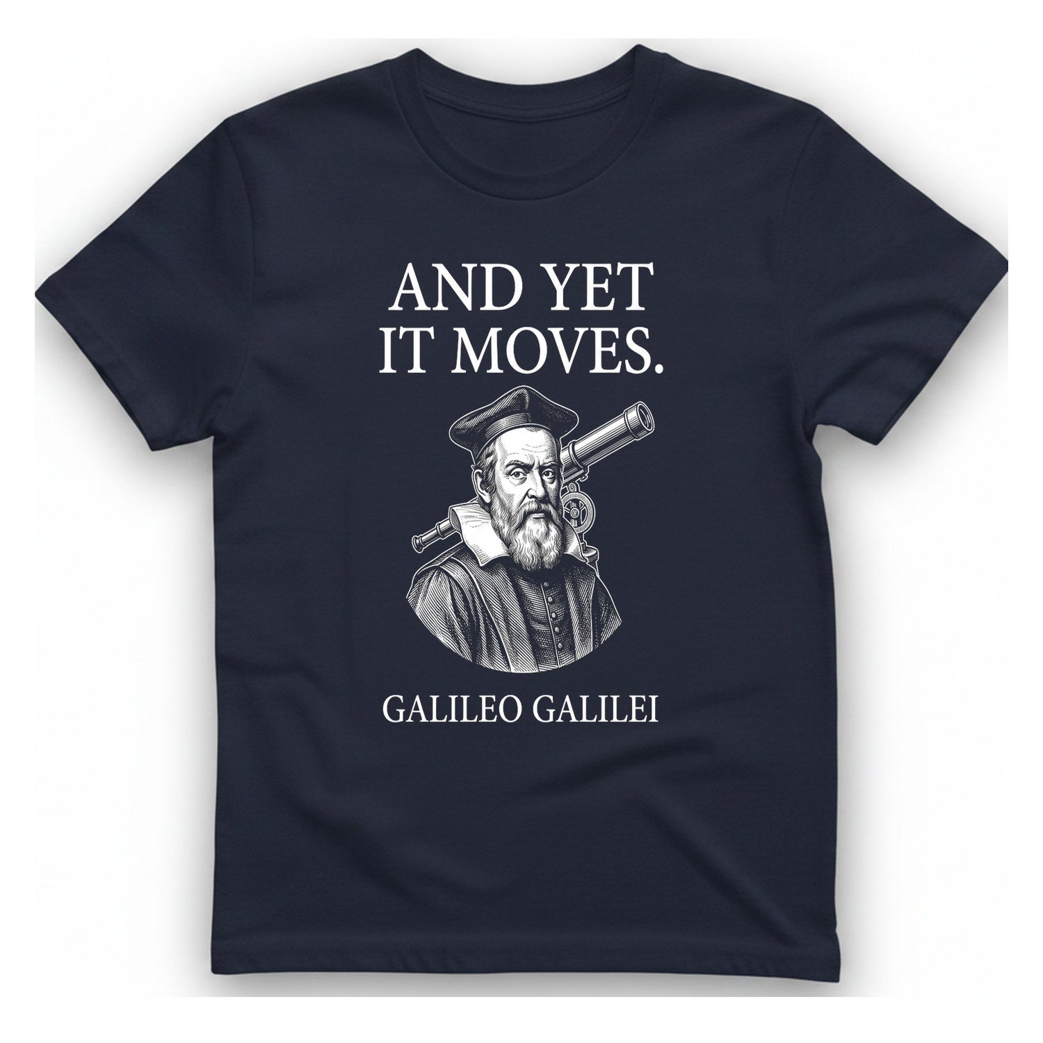 Galileo And Yet It Moves T-Shirt - Heather Navy front