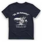 Oh The Humanity Hindenburg T-Shirt - Heather Navy front