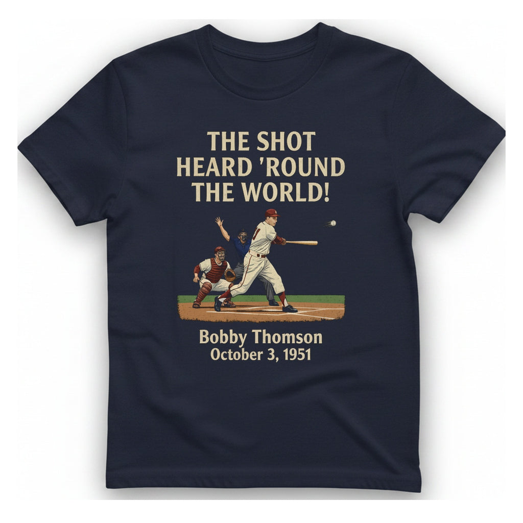 The Shot Heard 'Round The T-Shirt - Heather Navy front