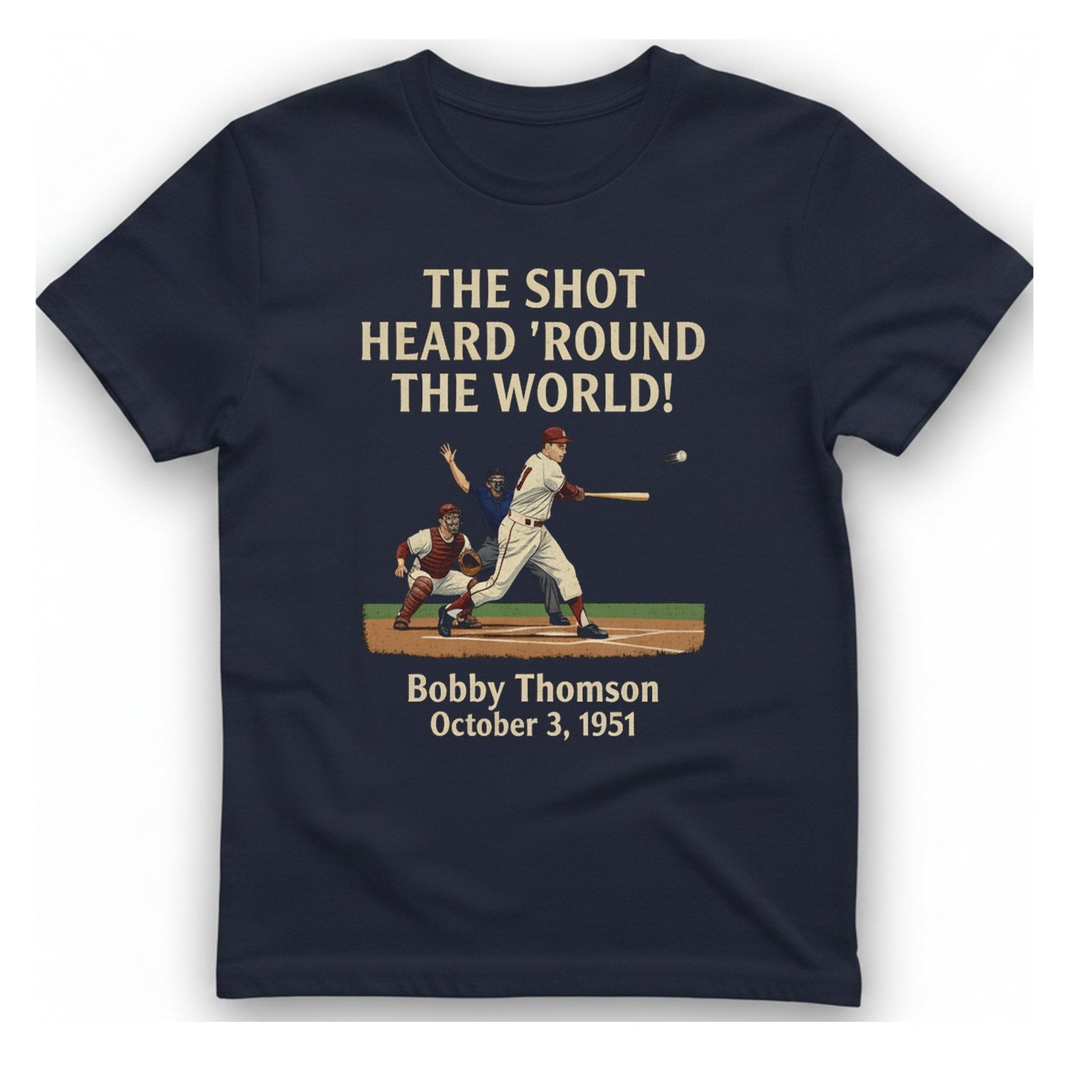 The Shot Heard 'Round The T-Shirt - Heather Navy front