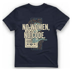 No Women No Code T-Shirt - Heather Navy front