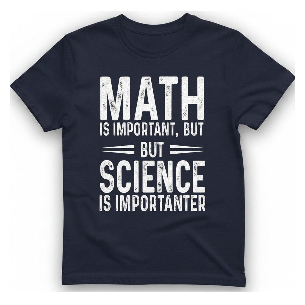 Science Is Importanter T-Shirt - Heather Navy front