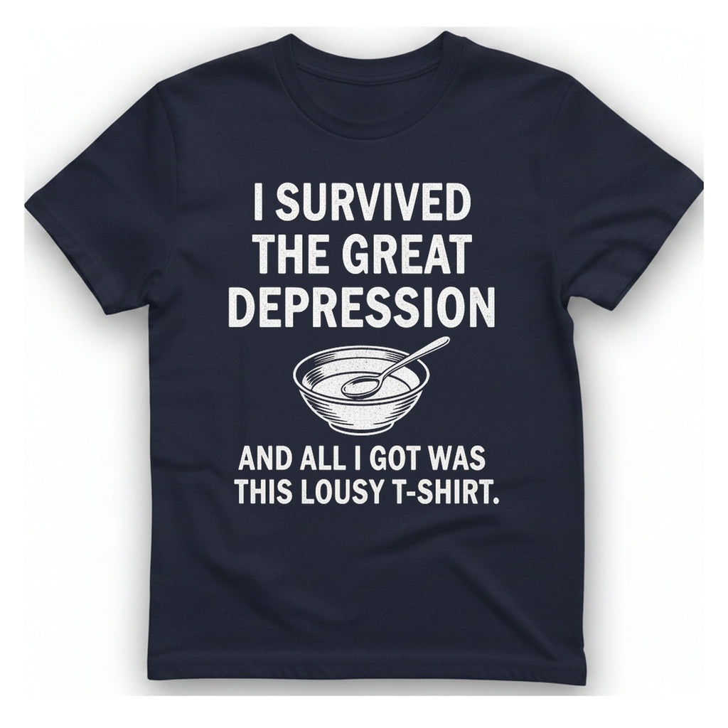 Great Depression T-Shirt - Heather Navy front