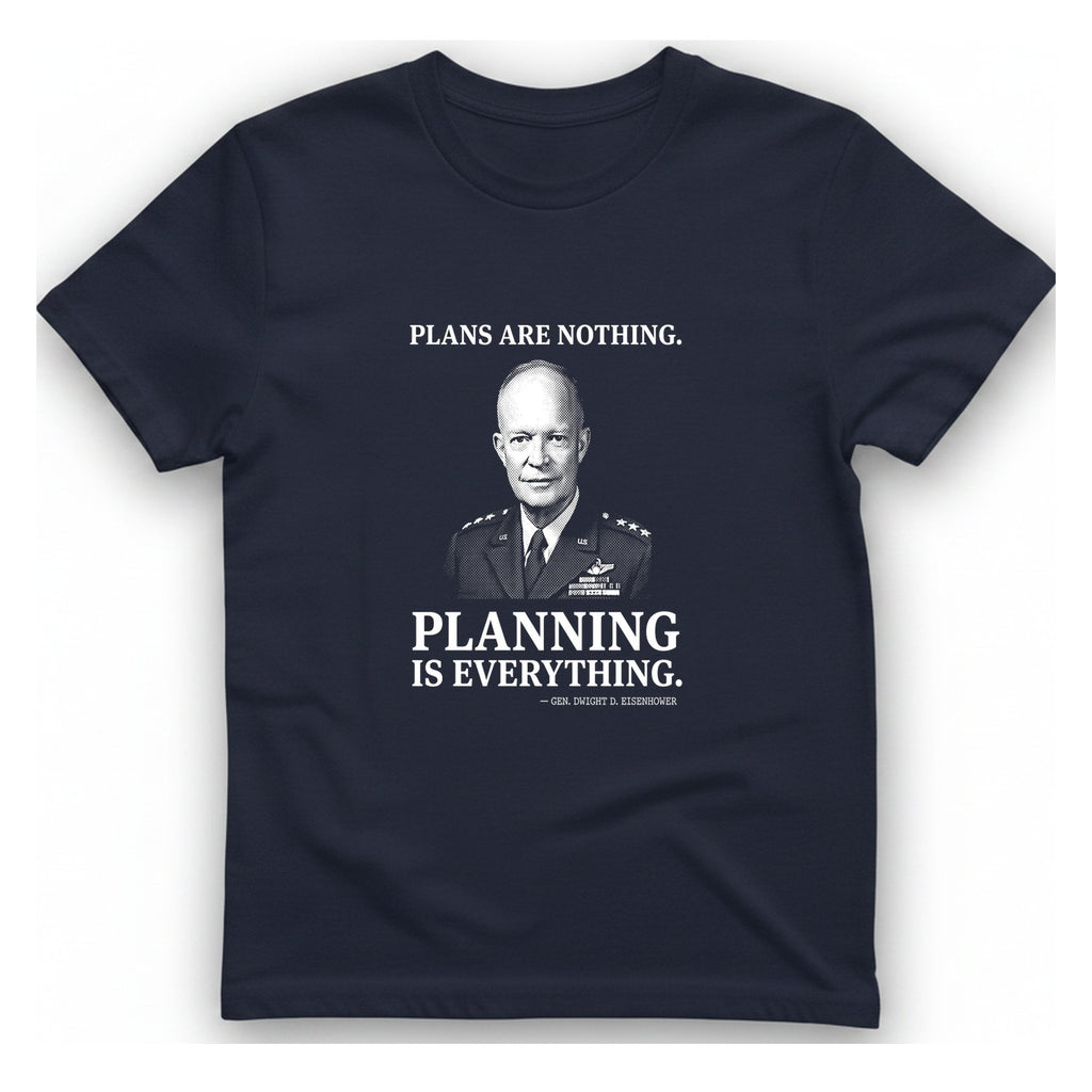 Eisenhower Planning Everything T-Shirt - Heather Navy front