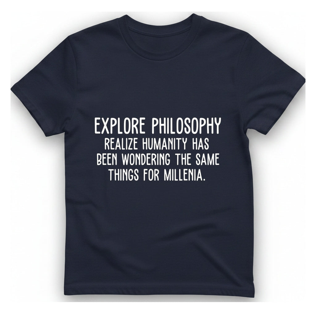 Explore Philosophy T-Shirt - Heather Navy front