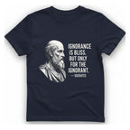 Socrates Ignorance Is Bliss Quote T-Shirt - Heather Navy front