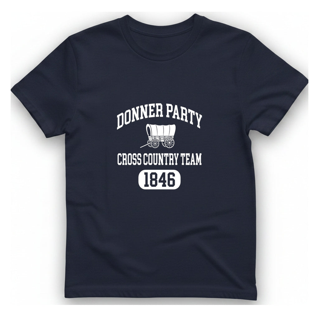 Donner Party Cross Country Team T-Shirt - Heather Navy front
