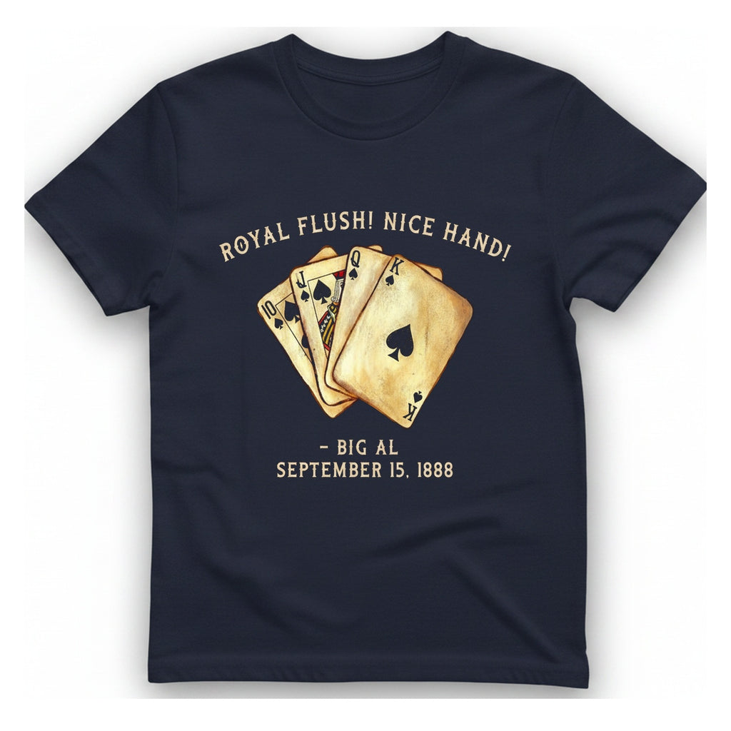 Royal Flush Hand T-Shirt - Heather Navy front