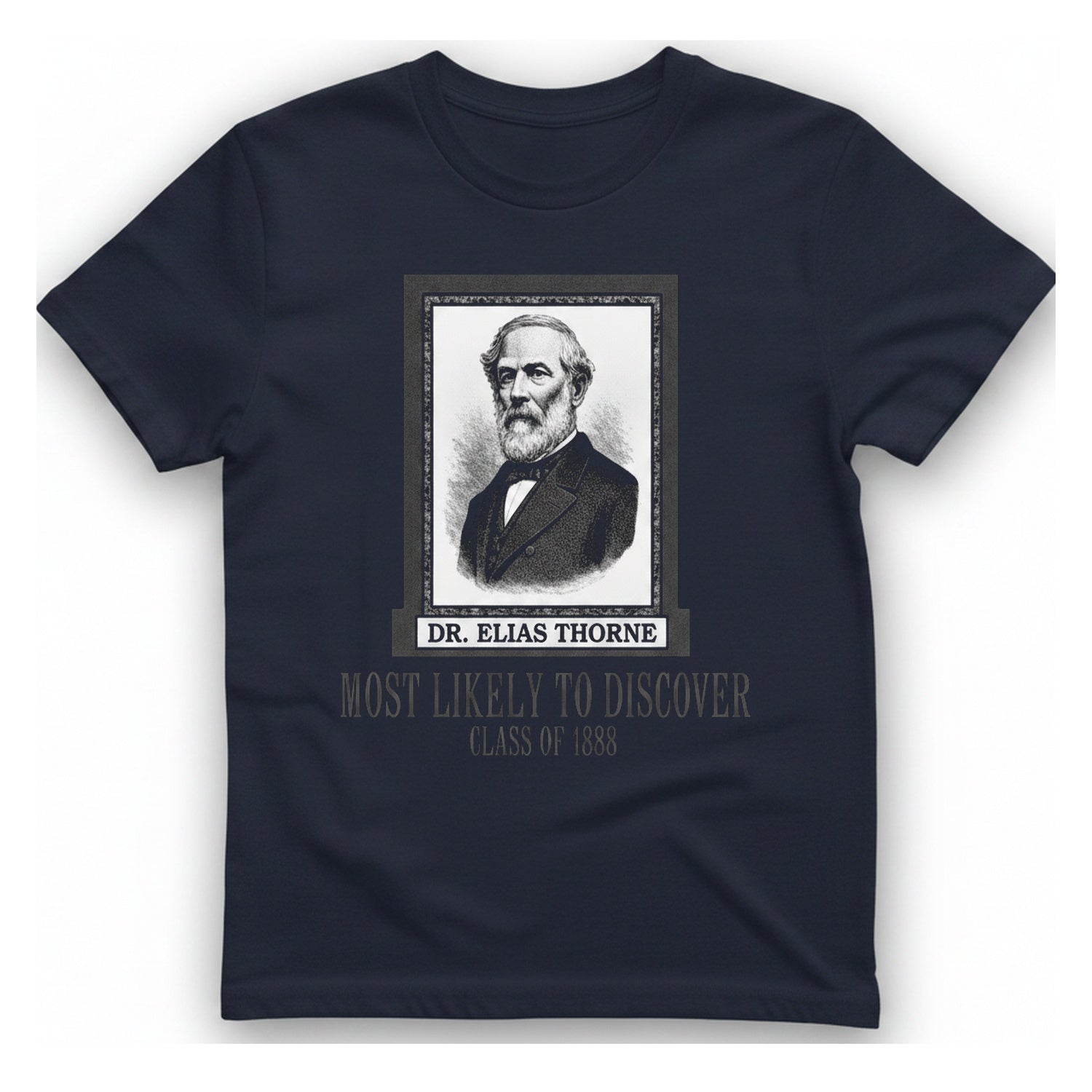 Dr Elias Thorne Discover T-Shirt - Heather Navy front