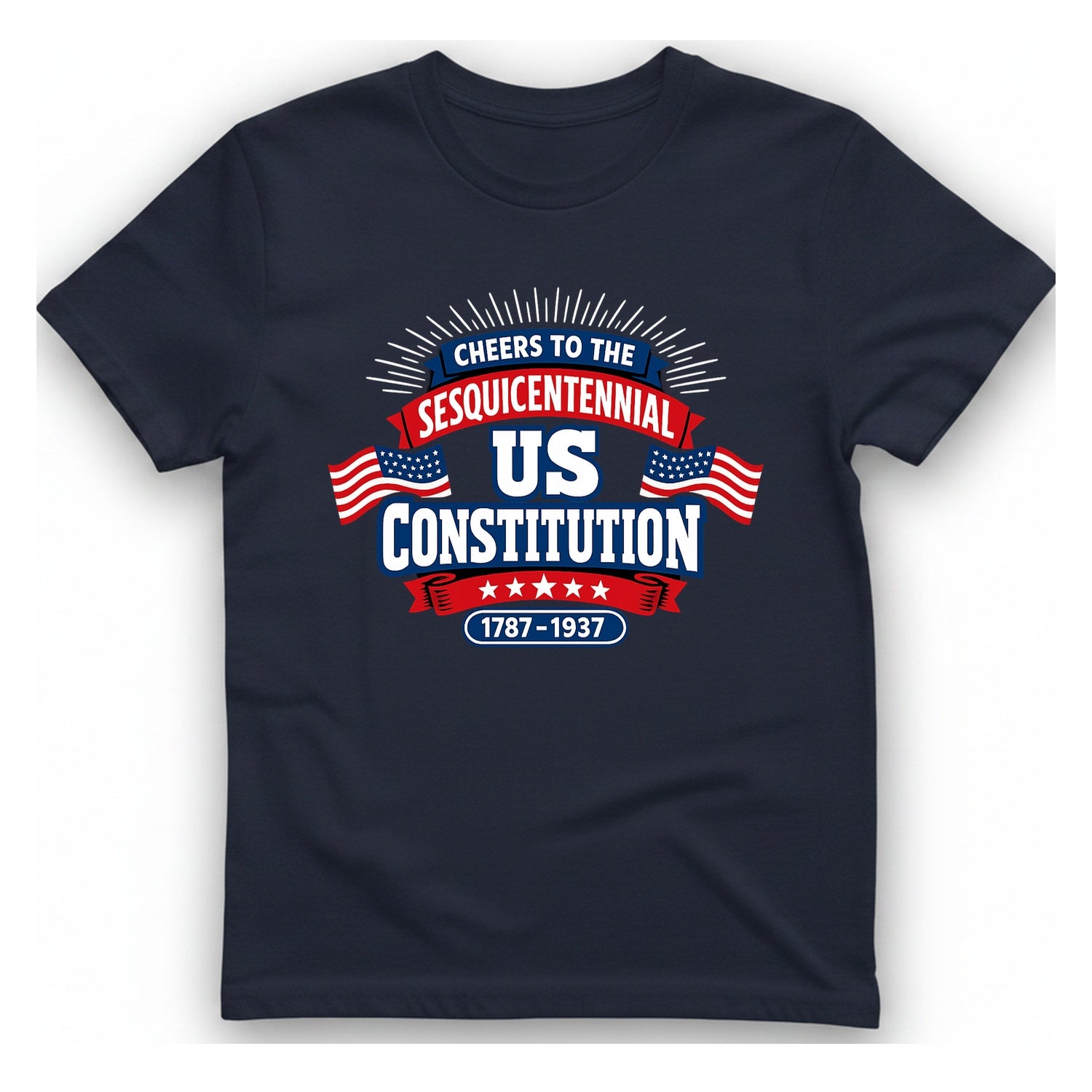 Cheers To The Sesquicentennial Us T-Shirt - Heather Navy front