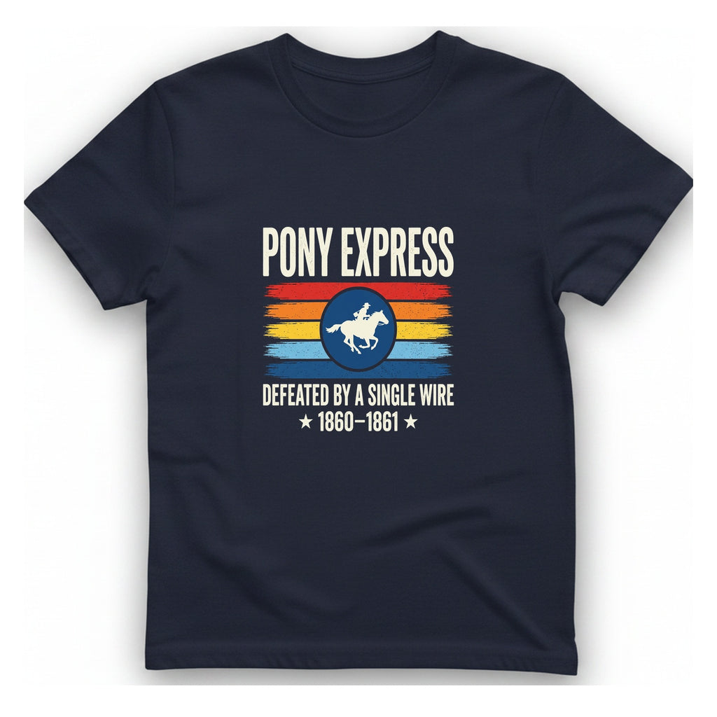 Pony Express Memorial T-Shirt - Heather Navy front