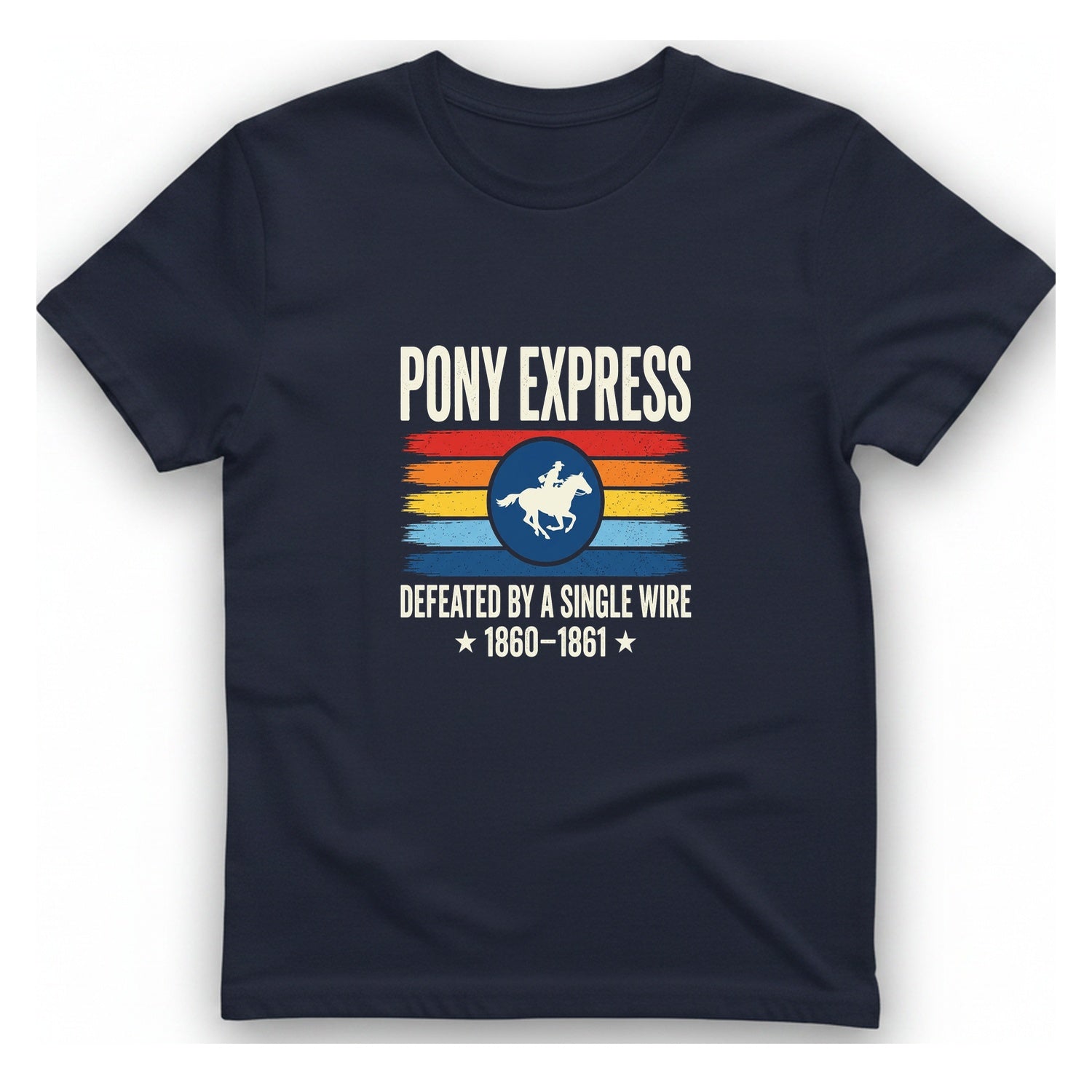 Pony Express Memorial T-Shirt - Heather Navy front
