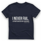 Gandhi Never Fails T-Shirt - Heather Navy front
