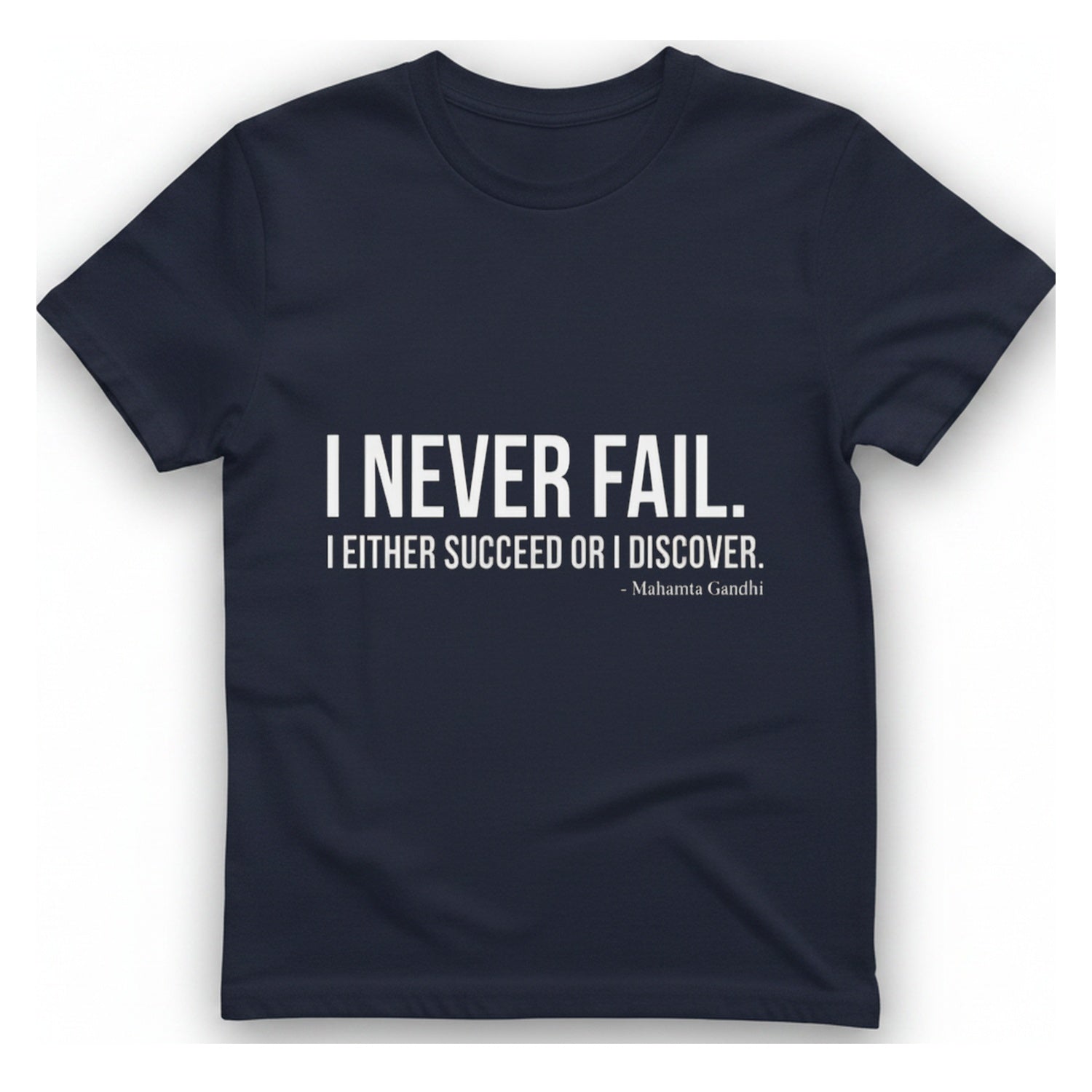 Gandhi Never Fails T-Shirt - Heather Navy front