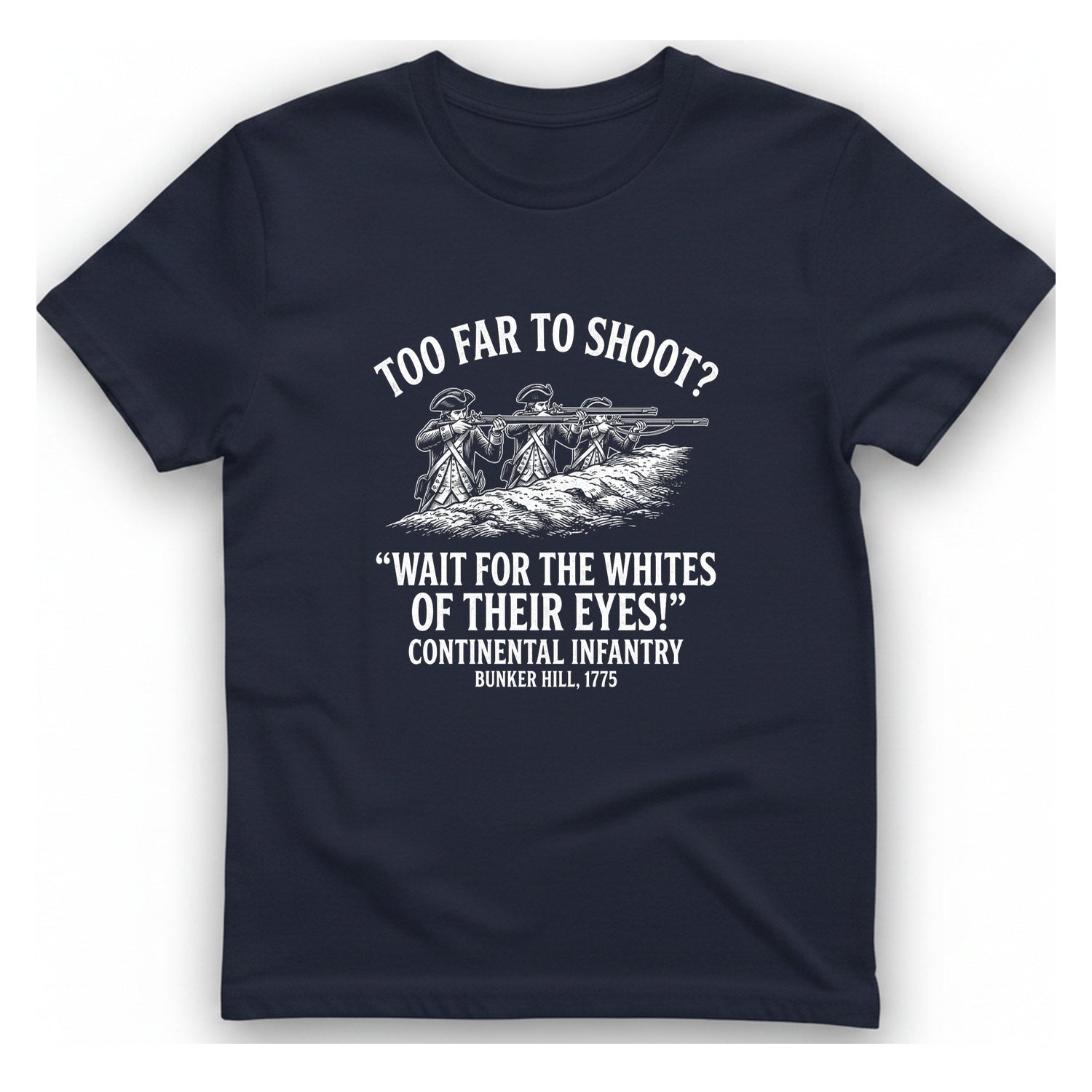 Whites of Their Eyes Bunker T-Shirt - Heather Navy front