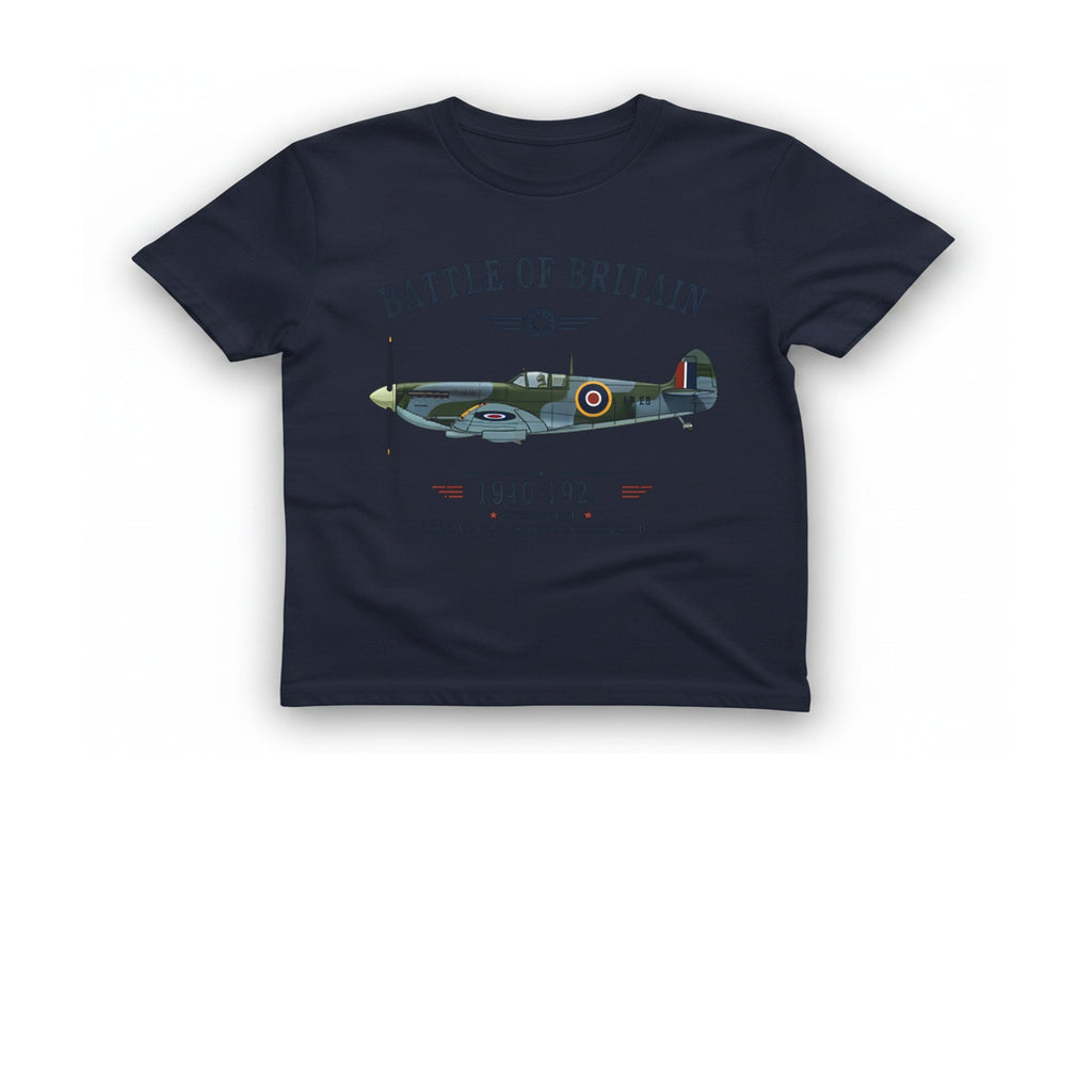 Battle of Britain Spitfire T-Shirt - Heather Navy front