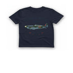 Battle of Britain Spitfire T-Shirt - Heather Navy front